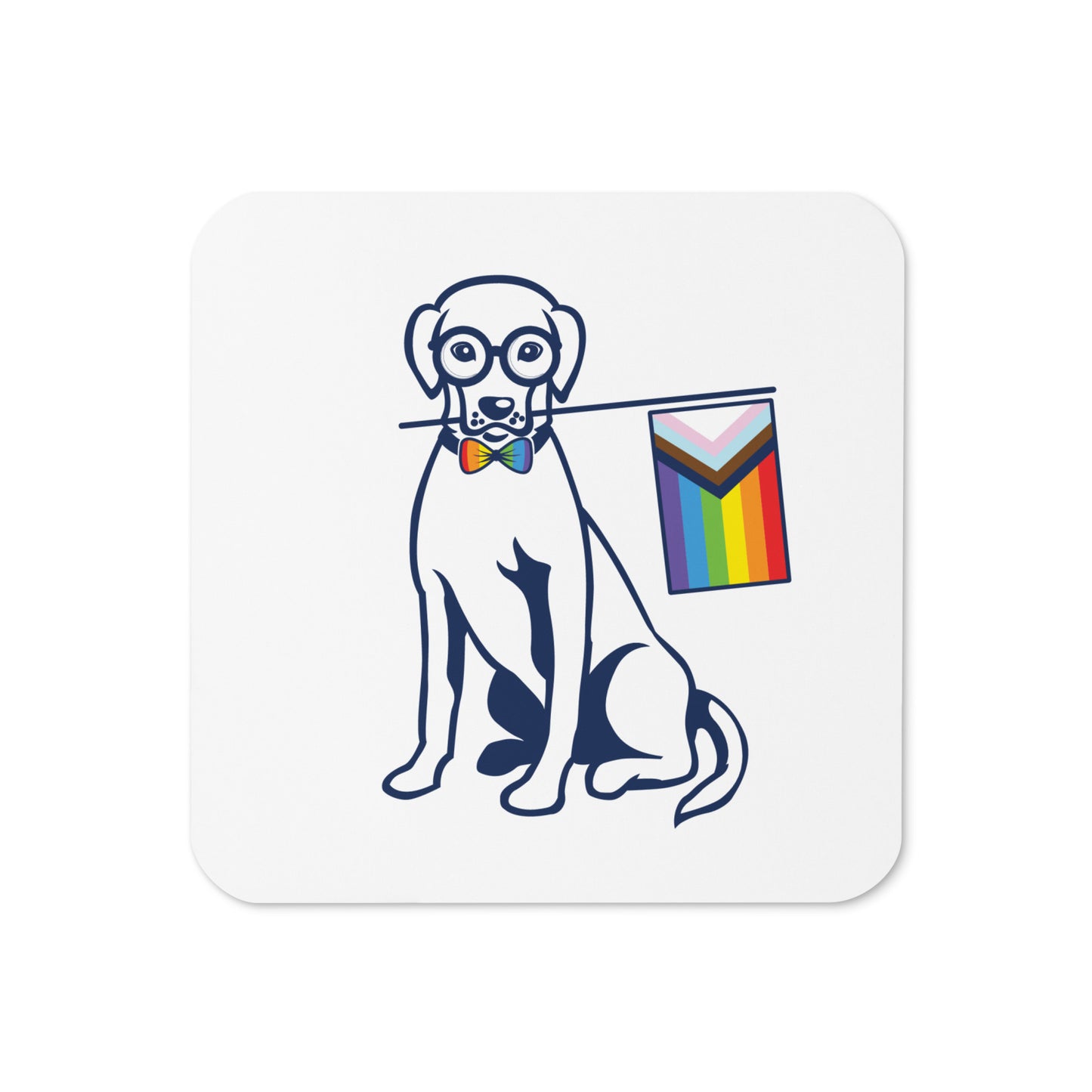Pride Bow tie Dog Cork-back coaster