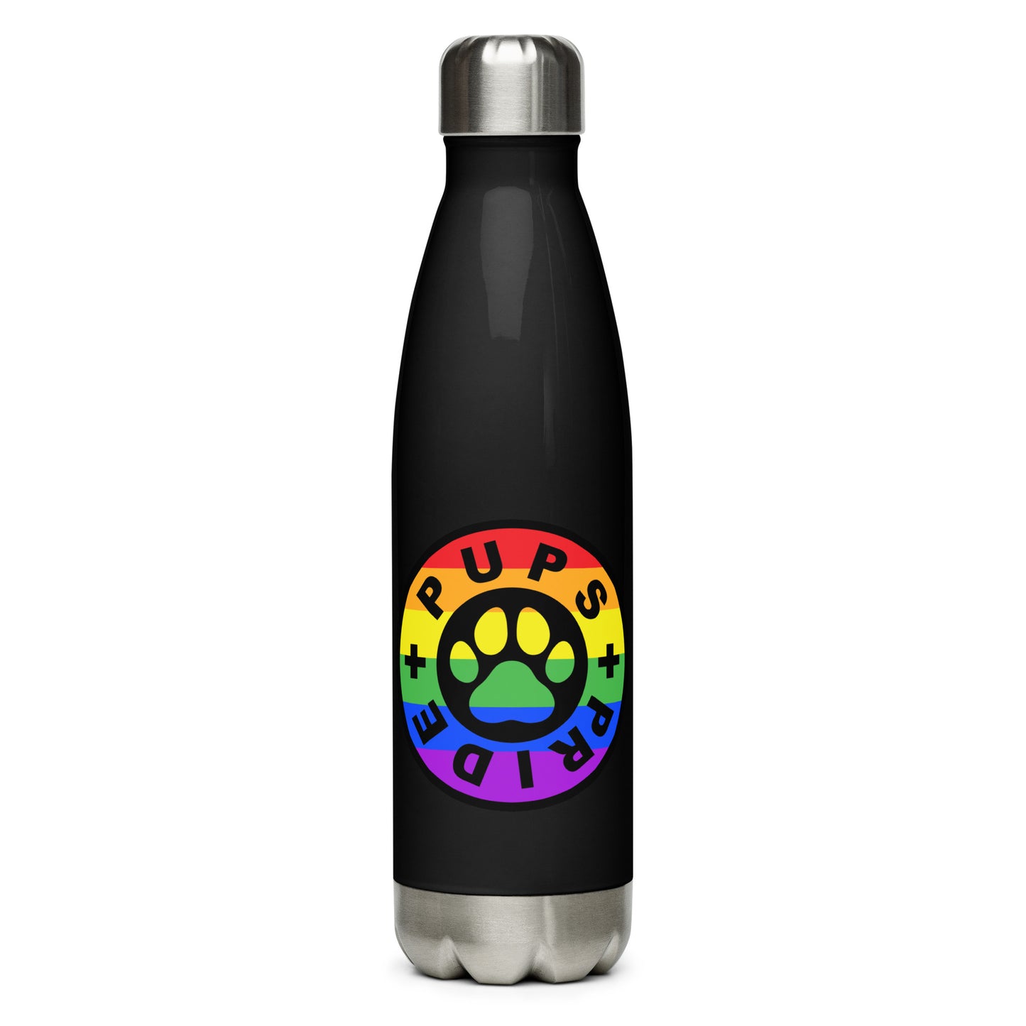 Pups and Pride Black Water Bottle